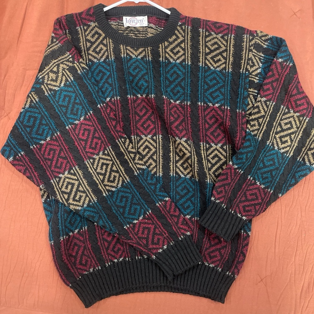 Jantzen Multicolor Geometric Crewneck Sweater